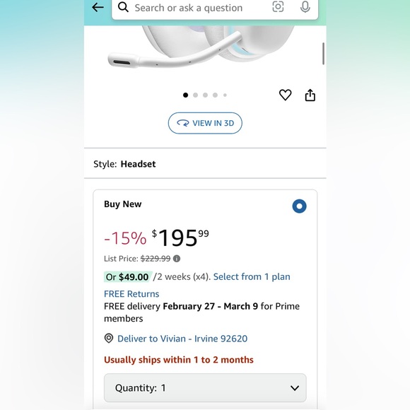 Logitech G735 Wireless Gaming Headset - White Mist - Picture 6 of 6